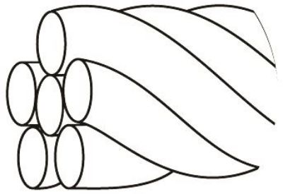Picture of SS Twisted wire 14" Straight Six Strands .0175" - PK/10