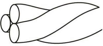 Picture of SS Twisted wire  14" Straight, Triple Strands