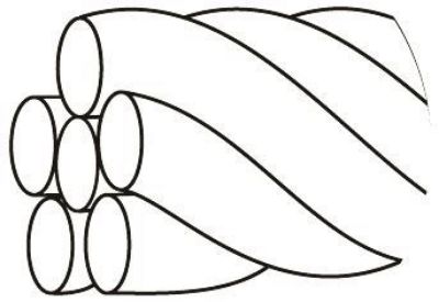 Picture of SS Twisted wire  14" Straight, Six Strands