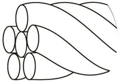Picture of SS Twisted wire  14" Straight, Six Strands